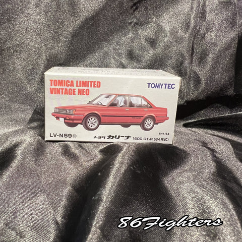 Tomica Limited Vintage NEO : N59c Toyota Carina 1600 GT-R '84 Red