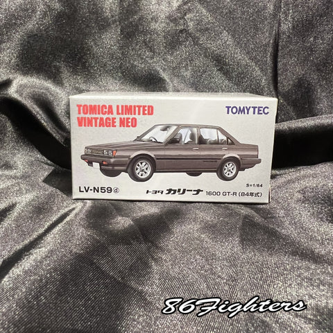 Tomica Limited Vintage NEO : N59d Toyota Carina 1600 GT-R '84 Gray